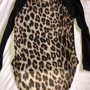 Cheetah Print High Low Shirt
